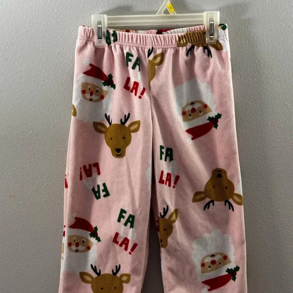 Carter’s‎ Girl Pink Christmas Holiday Pajama Bottoms Size 7/7A.